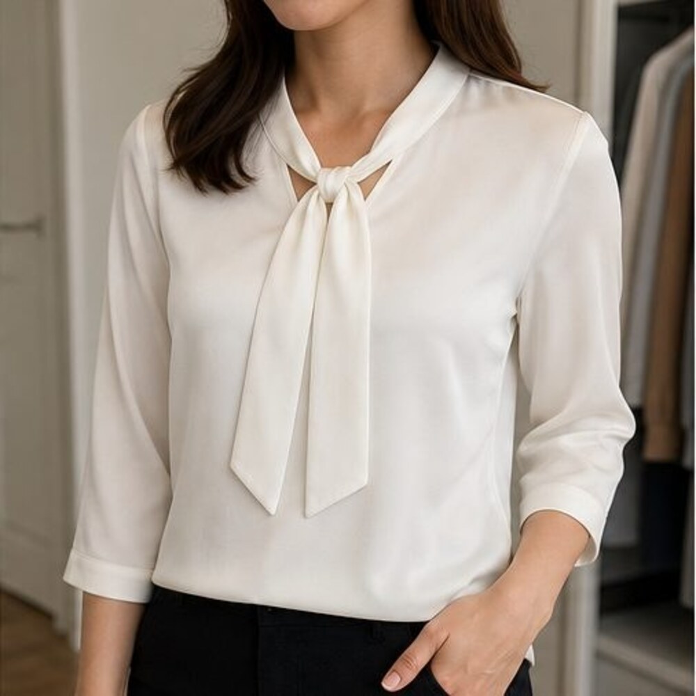Ivory Button Blouse - Picture 2 of 6
